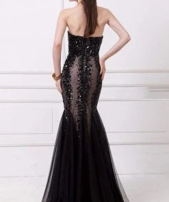 Angela & Alison - 41008C Bedazzled Sweetheart Mermaid Dress