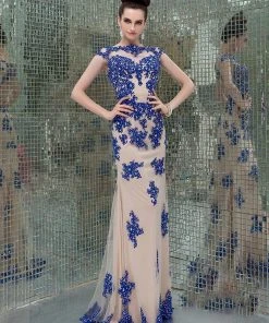 Formal Gowns Angela & Alison - 41082 Cap Sleeve Lace Sheath Long Gown 7 Formal Gowns Angela & Alison - 41082 Cap Sleeve Lace Sheath Long Gown