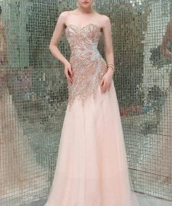 Formal Gowns Angela & Alison - 41084 Bedazzled Sweetheart A-line Dress