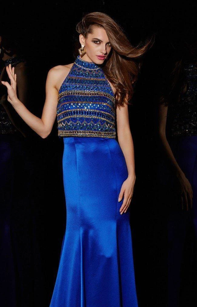 Angela & Alison - 51001 Bedazzled High Halter Trumpet Dress 5 Angela & Alison - 51001 Bedazzled High Halter Trumpet Dress