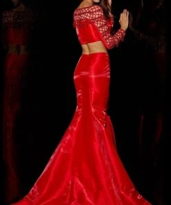 Formal Gowns Angela & Alison - 51030 Two Piece Beaded Long Sleeve Mermaid Dress 7 Formal Gowns Angela & Alison - 51030 Two Piece Beaded Long Sleeve Mermaid Dress