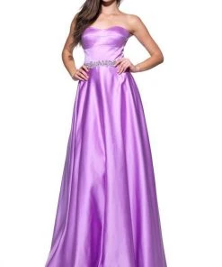 Angela & Alison - 51033 Strapless Ornate Empire A-Line Gown