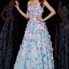 Angela & Alison - 51058 Floral Applique Embellished Long Dress Formal Gowns