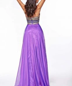 Formal Gowns Angela & Alison - 51070 High Halter Beaded Chiffon Evening Gown