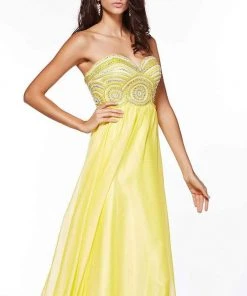 Angela & Alison - 51080 Strapless Beaded Empire Chiffon Dress