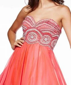 Angela & Alison - 51080 Strapless Beaded Empire Chiffon Dress