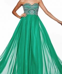 Angela & Alison - 51080 Strapless Beaded Empire Chiffon Dress
