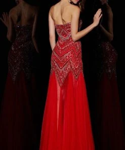 Angela & Alison - 51098 Sequined Straight Across Neck Trumpet Dress 7 Angela & Alison - 51098 Sequined Straight Across Neck Trumpet Dress