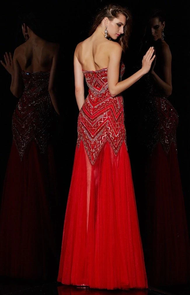 Angela & Alison - 51098 Sequined Straight Across Neck Trumpet Dress 4 Angela & Alison - 51098 Sequined Straight Across Neck Trumpet Dress