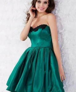 Angela & Alison - 52001 Scroll Beaded Strapless A-Line Dress Cocktail Dresses