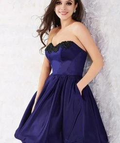 Angela & Alison - 52001 Scroll Beaded Strapless A-Line Dress Cocktail Dresses