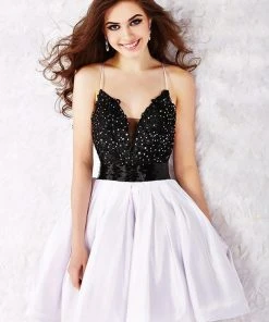 Angela & Alison - 52004 Beaded Floral Lace A-Line Dress