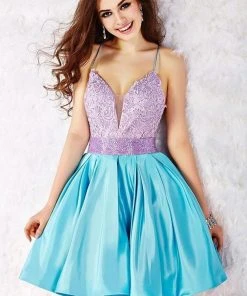 Angela & Alison - 52004 Beaded Floral Lace A-Line Dress