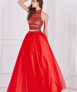 Angela & Alison - 61001 Two Piece Bejeweled Ballgown