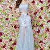 Angela & Alison - 61003 Two Piece Bejeweled Trumpet Dress