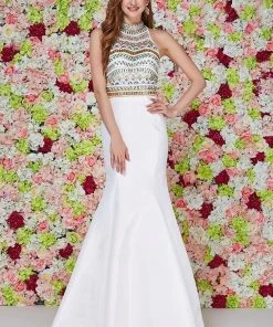 Angela & Alison - 61008 Ornate High Halter Mermaid Gown