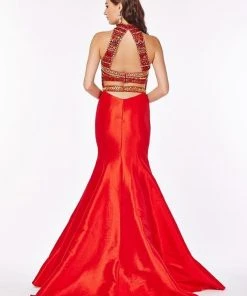 Angela & Alison - 61008 Ornate High Halter Mermaid Gown