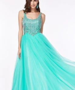 Angela & Alison - 61027 Beaded Scoop Neck Ballgown Formal Gowns