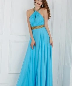 Angela & Alison - 61033 Gilded Yoke Ruched Cutout Gown 13 Angela & Alison - 61033 Gilded Yoke Ruched Cutout Gown