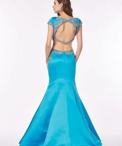 Formal Gowns Angela & Alison - 61036 Cap Sleeve Silver Filigree Two-Piece Gown 9 Formal Gowns Angela & Alison - 61036 Cap Sleeve Silver Filigree Two-Piece Gown