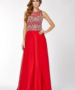 Formal Gowns Angela & Alison - 61056 Beaded Sleeveless Illusion Back A-Line Gown - 1 Pc Blush In Size 6 Available 8 Formal Gowns Angela & Alison - 61056 Beaded Sleeveless Illusion Back A-Line Gown - 1 Pc Blush In Size 6 Available