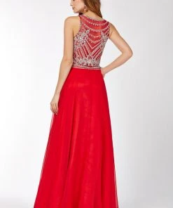 Formal Gowns Angela & Alison - 61056 Beaded Sleeveless Illusion Back A-Line Gown - 1 Pc Blush In Size 6 Available 9 Formal Gowns Angela & Alison - 61056 Beaded Sleeveless Illusion Back A-Line Gown - 1 Pc Blush In Size 6 Available