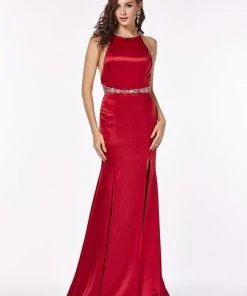 Angela & Alison - 61084 Crystal Accented Halter Trumpet Dress Formal Gowns 9 Angela & Alison - 61084 Crystal Accented Halter Trumpet Dress Formal Gowns