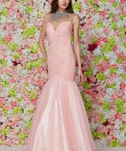 Angela & Alison - 61107 Embellished High Neck Floral Mermaid Gown 12 Angela & Alison - 61107 Embellished High Neck Floral Mermaid Gown