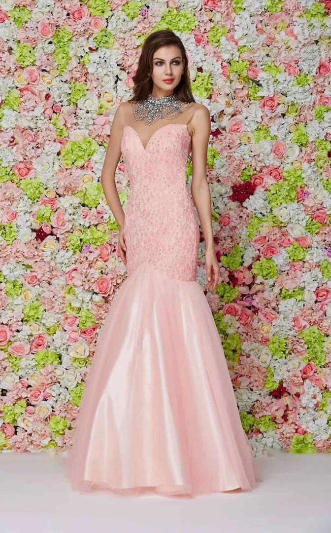 Angela & Alison - 61107 Embellished High Neck Floral Mermaid Gown 5 Angela & Alison - 61107 Embellished High Neck Floral Mermaid Gown