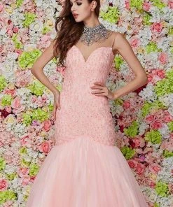 Angela & Alison - 61107 Embellished High Neck Floral Mermaid Gown 13 Angela & Alison - 61107 Embellished High Neck Floral Mermaid Gown