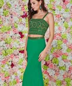 Angela & Alison - 61108 Two-Piece Bejeweled Evening Dress