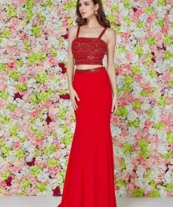 Angela & Alison - 61108 Two-Piece Bejeweled Evening Dress