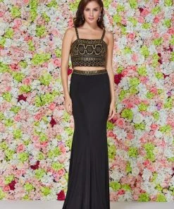 Angela & Alison - 61108 Two-Piece Bejeweled Evening Dress