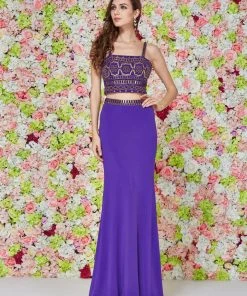 Angela & Alison - 61108 Two-Piece Bejeweled Evening Dress