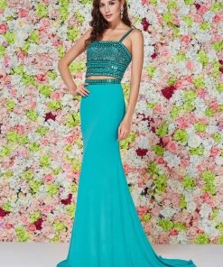 Angela & Alison - 61108 Two-Piece Bejeweled Evening Dress