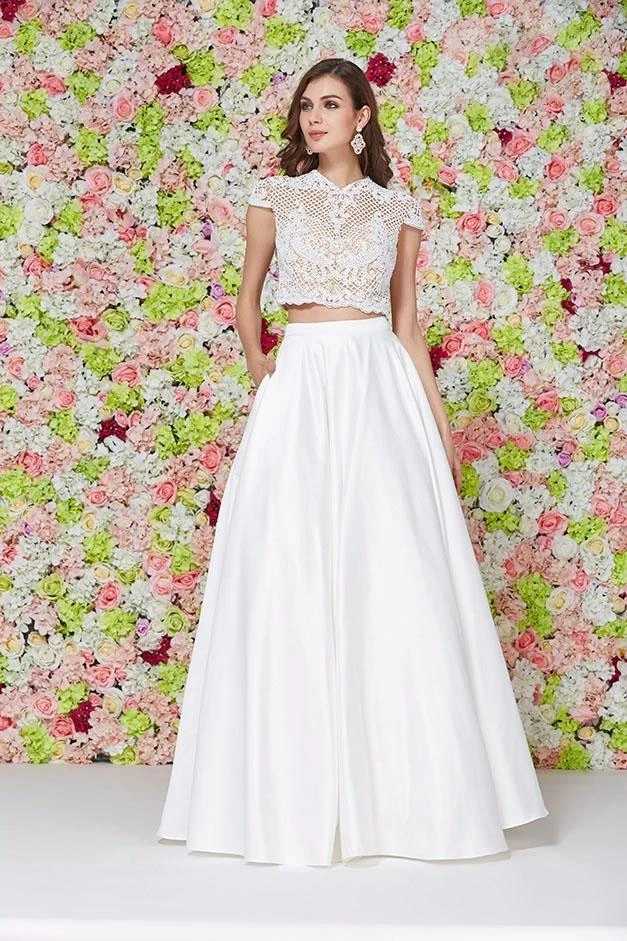 Angela & Alison - 61121 Cap Sleeve Ornate Mandarin Two-Piece Gown 3 Angela & Alison - 61121 Cap Sleeve Ornate Mandarin Two-Piece Gown