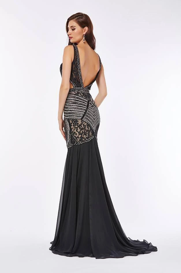 Angela & Alison - 61159 Lace Bodice Cutout Trumpet Gown Formal Gowns 5 Angela & Alison - 61159 Lace Bodice Cutout Trumpet Gown Formal Gowns