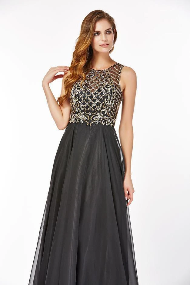 Angela & Alison - 61191 Illusion Gilt Beaded A-Line Gown 7 Angela & Alison - 61191 Illusion Gilt Beaded A-Line Gown