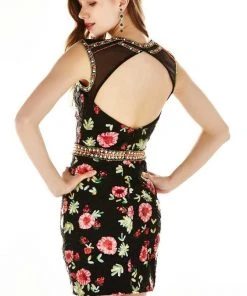 Cocktail Dresses Angela & Alison - 62038 Beaded Floral Cocktail Dress