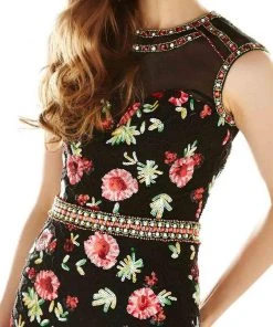 Cocktail Dresses Angela & Alison - 62038 Beaded Floral Cocktail Dress