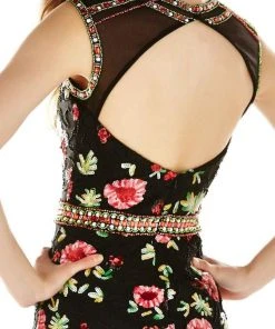 Cocktail Dresses Angela & Alison - 62038 Beaded Floral Cocktail Dress