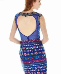 Angela & Alison - 62039 Floral Embroidered Cocktail Dress