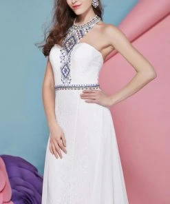 Angela & Alison - 62051 Beaded Lace Evening Gown