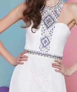 Angela & Alison - 62051 Beaded Lace Evening Gown