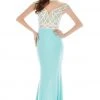 Angela & Alison - 62052 Illusion High Neck Beaded Gown Formal Gowns