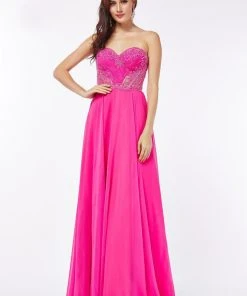 Angela & Alison - 661144 Strapless Ruched Evening Gown Formal Gowns