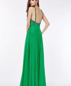 Formal Gowns Angela & Alison - 661145 Sleeveless Halter Neck A-line Dress 12 Formal Gowns Angela & Alison - 661145 Sleeveless Halter Neck A-line Dress