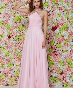 Formal Gowns Angela & Alison - 661145 Sleeveless Halter Neck A-line Dress 9 Formal Gowns Angela & Alison - 661145 Sleeveless Halter Neck A-line Dress