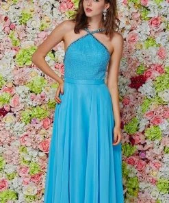 Formal Gowns Angela & Alison - 661145 Sleeveless Halter Neck A-line Dress 13 Formal Gowns Angela & Alison - 661145 Sleeveless Halter Neck A-line Dress