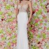 Formal Gowns Angela & Alison - 661153 Beaded Sheer Sheath Dress